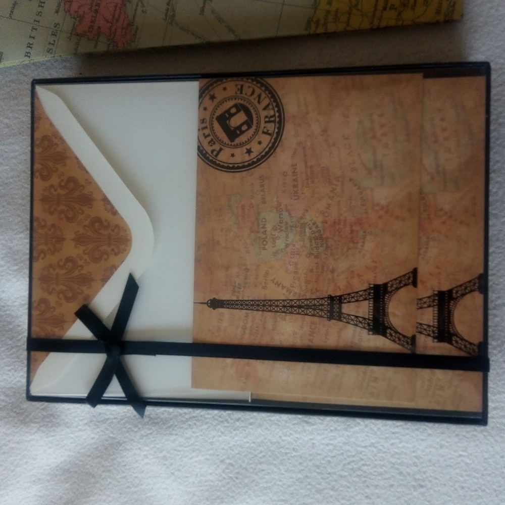 Papyrus Map Paris France Stationary New